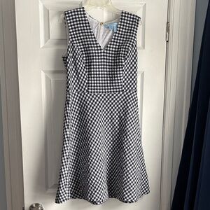 Navy and White Gingham Dress